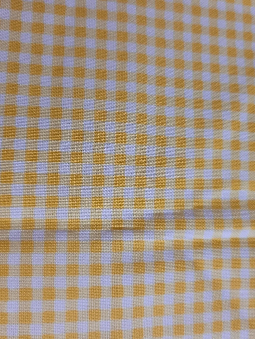 Michael Miller x Vera Bradley Yellow & White Gingham Cotton Fabric 1 Yd (0674)